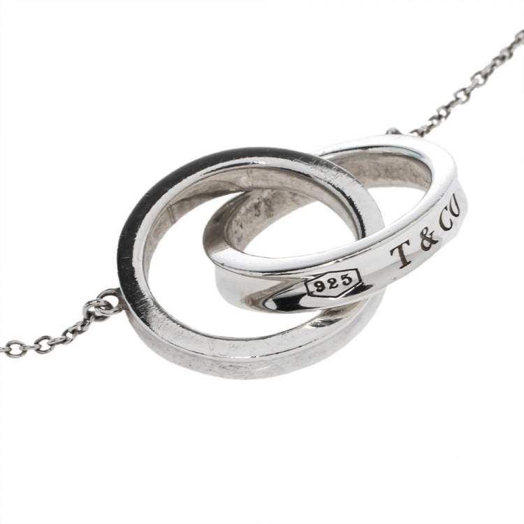 Pre Owned Tiffany & Co. 1837 Interlocking Circles Silver Pendant Necklace