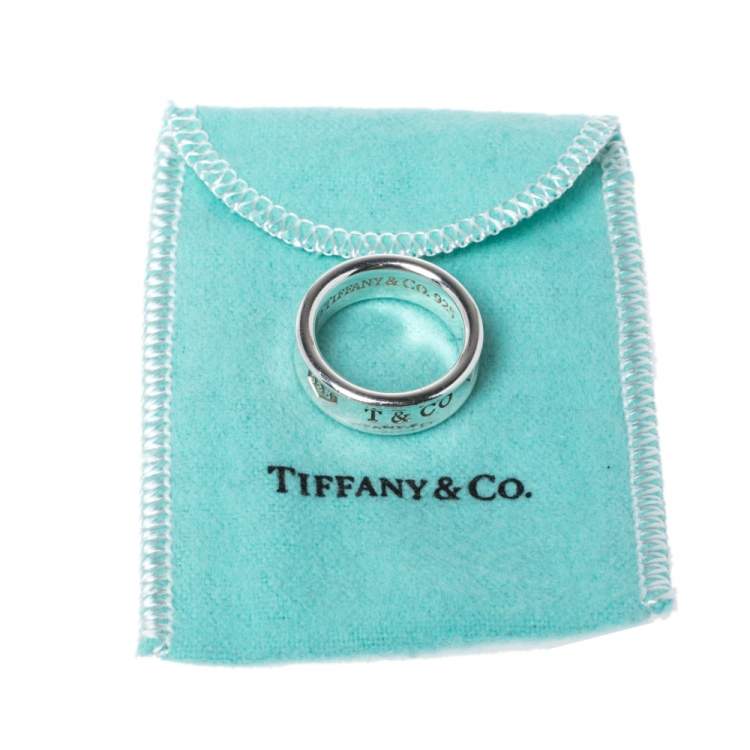 Pre Owned Tiffany & Co. 1837 Silver Band Ring Size 54