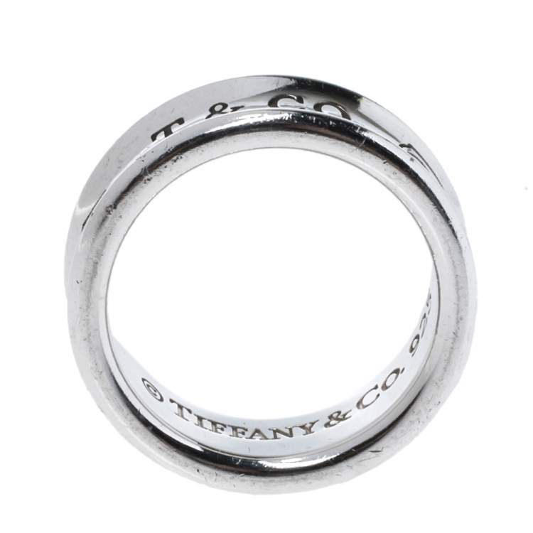 Pre Owned Tiffany & Co. 1837 Silver Band Ring Size 54