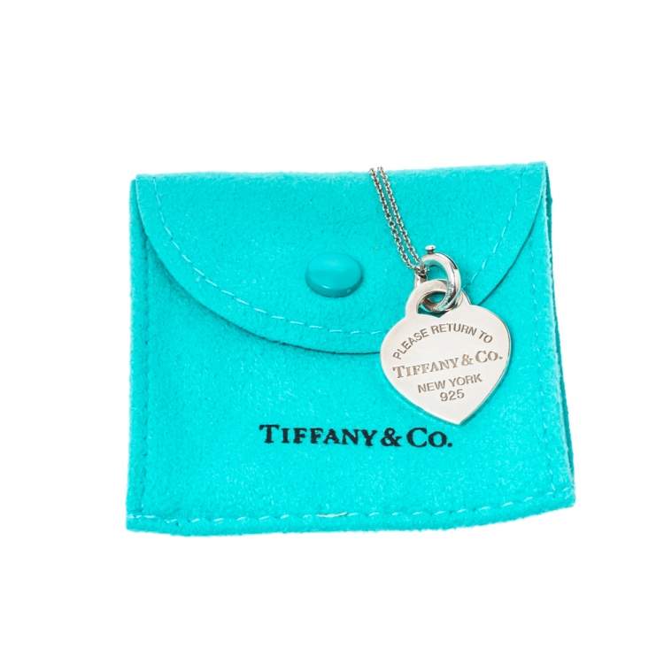 Pre Owned Tiffany & Co. Return To Tiffany Heart Tag Silver Pendant Necklace