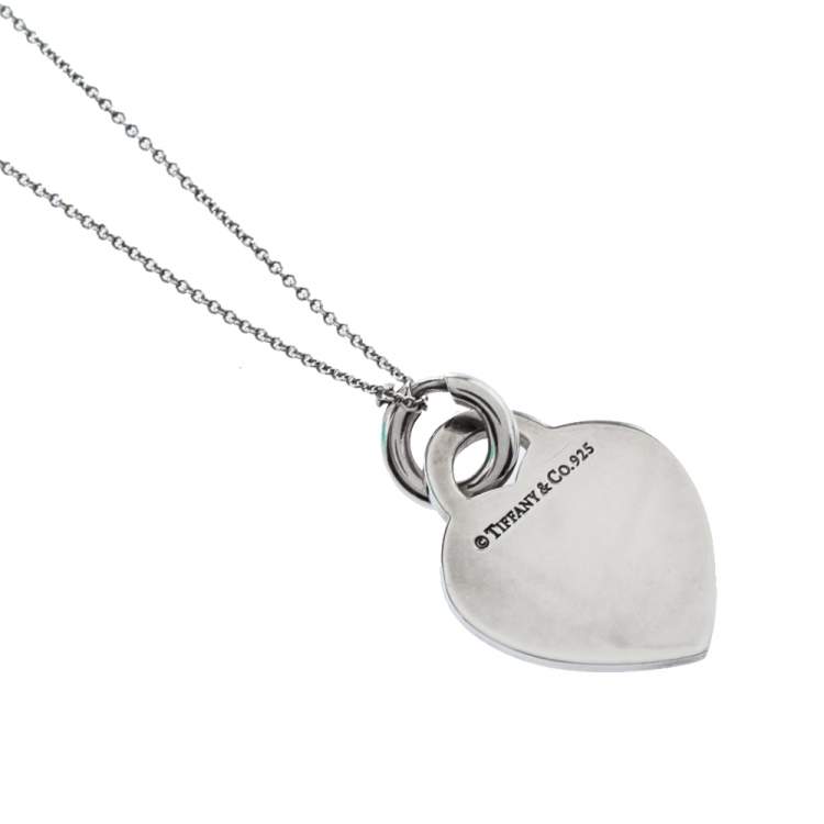 Pre Owned Tiffany & Co. Return To Tiffany Heart Tag Silver Pendant Necklace