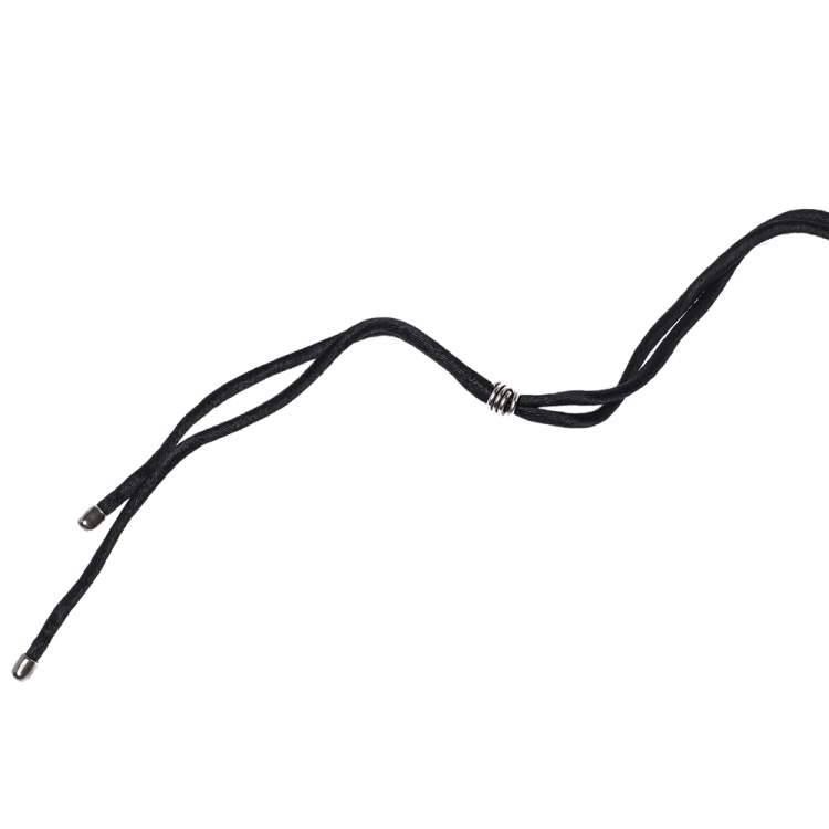 Pre Owned Tiffany & Co. Zellige Openwork Silver Round Pendant Cord Necklace