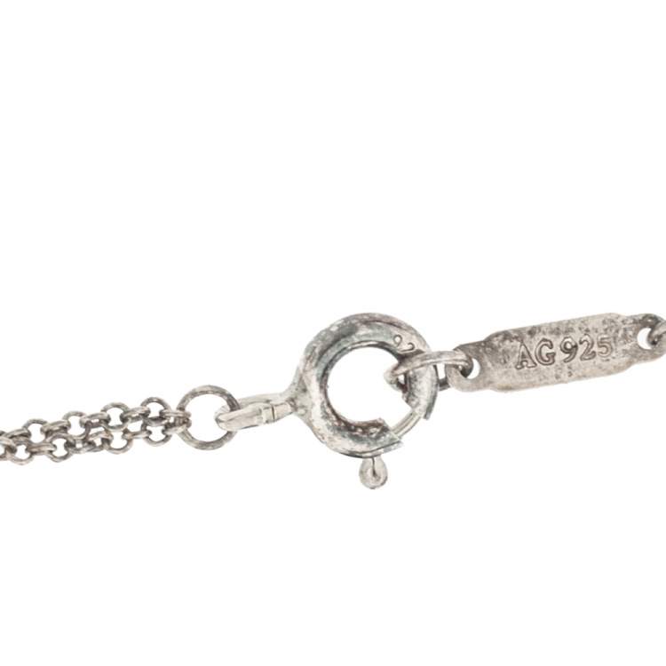 Pre Owned Tiffany & Co. Return To Tiffany Rubedo Heart Tag Silver Chain Necklace