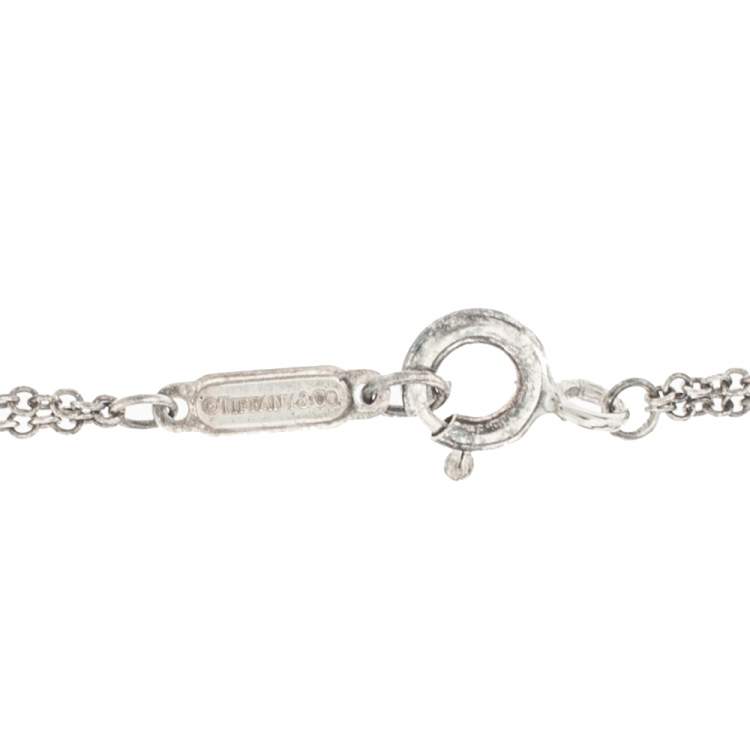 Pre Owned Tiffany & Co. Return To Tiffany Rubedo Heart Tag Silver Chain Necklace