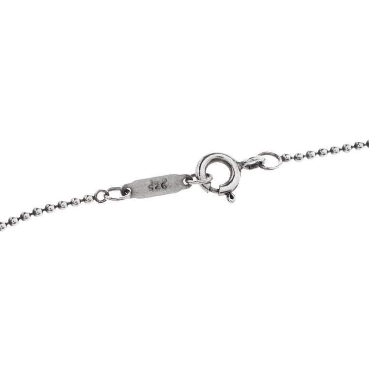 مملوكة مسبقًا Tiffany & Co. Notes Heart Tag Charm Silver Pendant Necklace