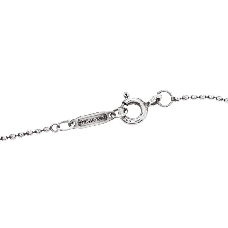 مملوكة مسبقًا Tiffany & Co. Notes Heart Tag Charm Silver Pendant Necklace