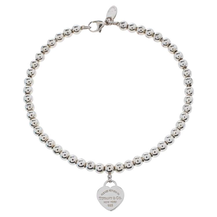 مملوكة مسبقًا Tiffany & Co. Return to Tiffany Enamel Silver Bead Bracelet   