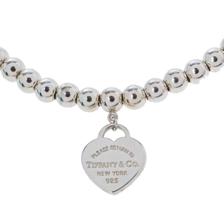 مملوكة مسبقًا Tiffany & Co. Return to Tiffany Enamel Silver Bead Bracelet   