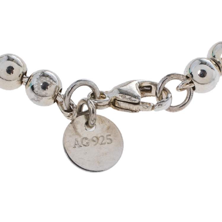 مملوكة مسبقًا Tiffany & Co. Return to Tiffany Enamel Silver Bead Bracelet   