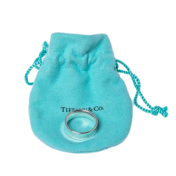 Pre Owned Tiffany & Co. 1837 Silver Band Ring Size 59