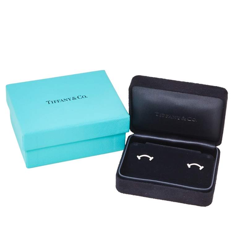 Pre Owned Tiffany & Co. T Smile Silver Stud Earrings