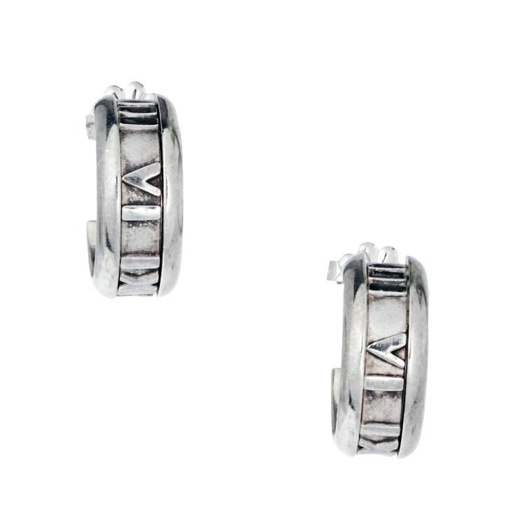 Pre Owned Tiffany & Co. Atlas Sterling Silver Hoop Earrings