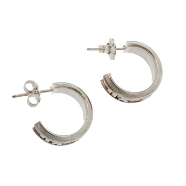 Pre Owned Tiffany & Co. Atlas Sterling Silver Hoop Earrings