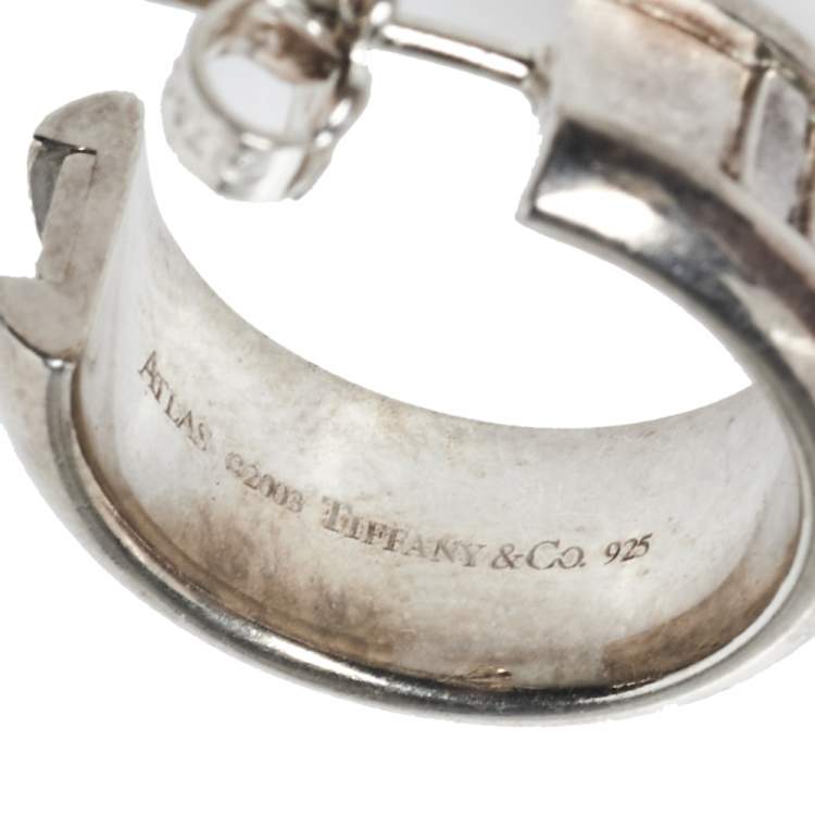 Pre Owned Tiffany & Co. Atlas Sterling Silver Hoop Earrings