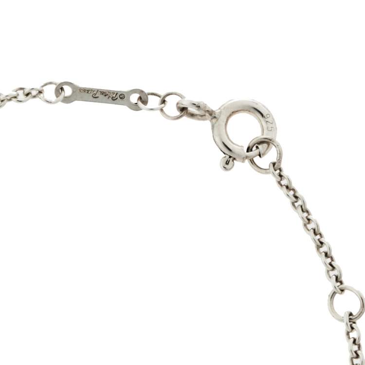 Pre Owned Tiffany & Co. Paloma Picasso Olive Leaf Heart Sterling Silver Bracelet