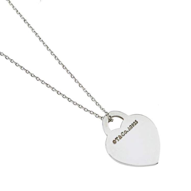 Pre Owned Tiffany & Co. Return To Tiffany Heart Tag Silver Pendant Necklace