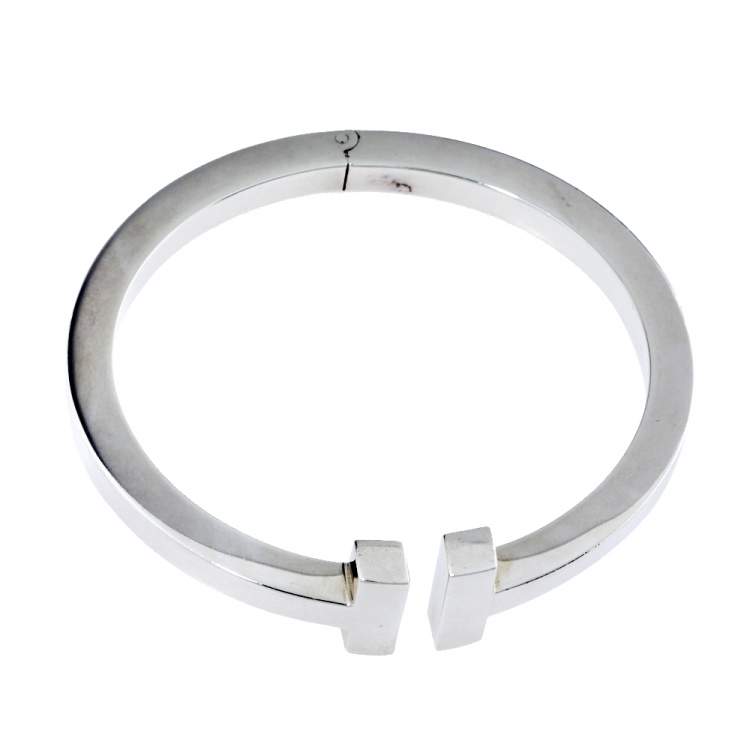 Pre Owned Tiffany & Co. Tiffany T Silver Square Bracelet 