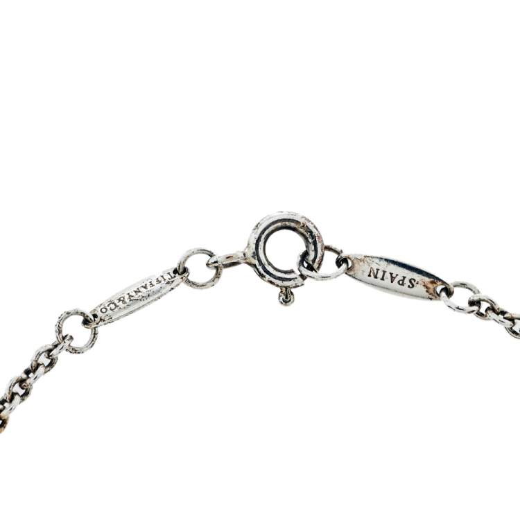 Pre Owned Tiffany & Co. Elsa Peretti Open Heart Sterling Silver Bracelet