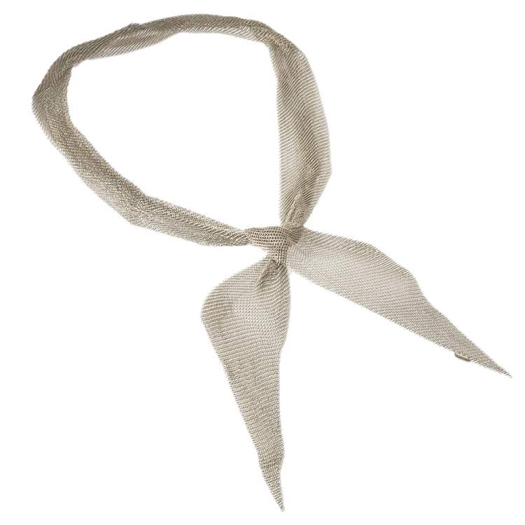 مملوكة مسبقًا Tiffany & Co. Elsa Peretti Silver Mesh Scarf Necklace