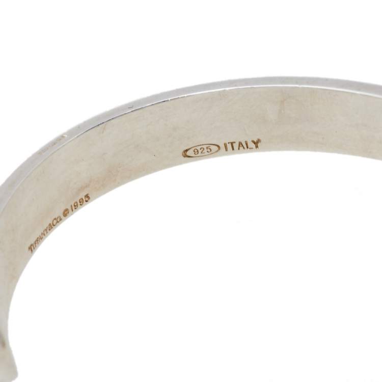 Pre Owned Tiffany & Co. Vintage Atlas Silver Open Cuff Bracelet 15 cm