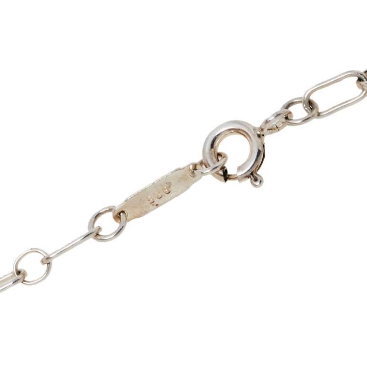 Pre Owned Tiffany & Co. Sterling Silver Heart Lock & Key Charm Pendant Necklace