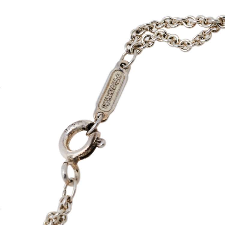 Pre Owned Tiffany & Co. Sterling Silver Infinity Pendant Double Chain Necklace 