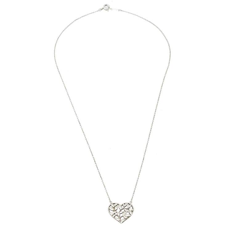 Tiffany & Co. Paloma Picasso Olive Leaf Heart Sterling Silver Necklace  Tiffany & Co. | TLC