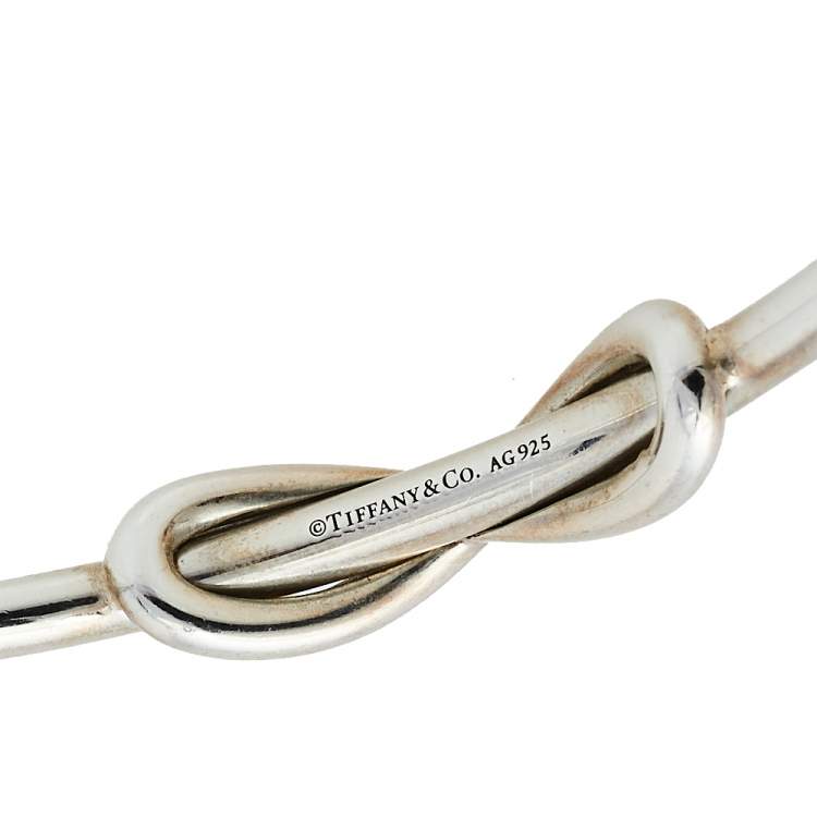 Pre Owned Tiffany & Co. Infinity Sterling Silver Open Cuff Bracelet 