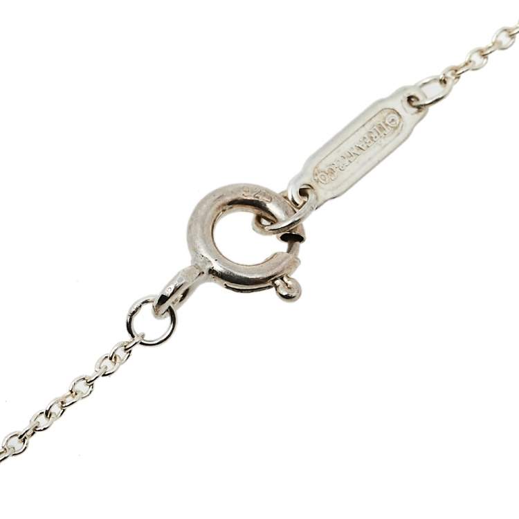 Pre Owned Tiffany & Co. Return to Tiffany Mini Double Heart Tag Silver Pendant Necklace