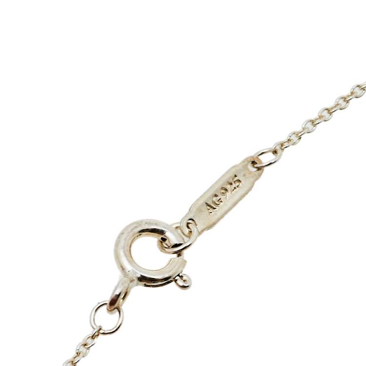 Pre Owned Tiffany & Co. Return To Tiffany Rubedo Heart Tag Charm Silver Pendant Necklace