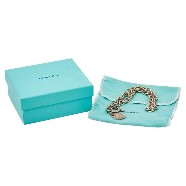 Pre Owned Tiffany & Co. Sterling Silver Return To Tiffany Heart Tag Toggle Necklace