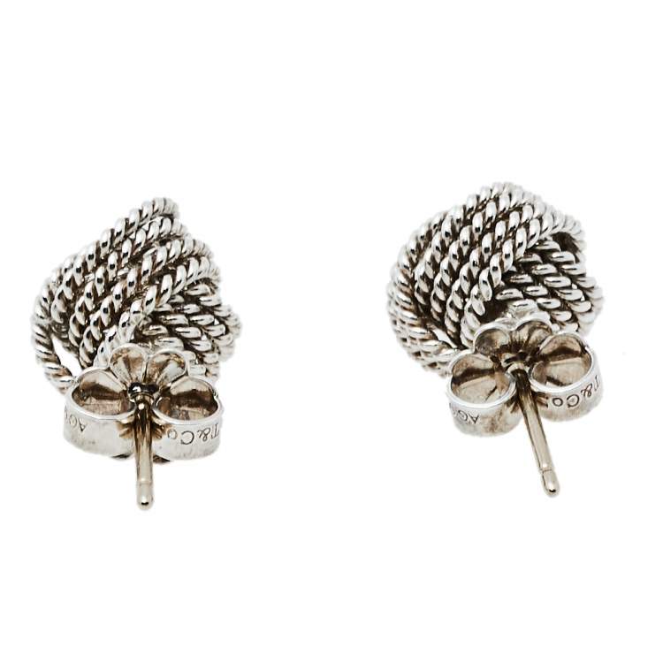 مملوكة مسبقًا Tiffany & Co. Tiffany Twist Knot Silver Stud Earrings