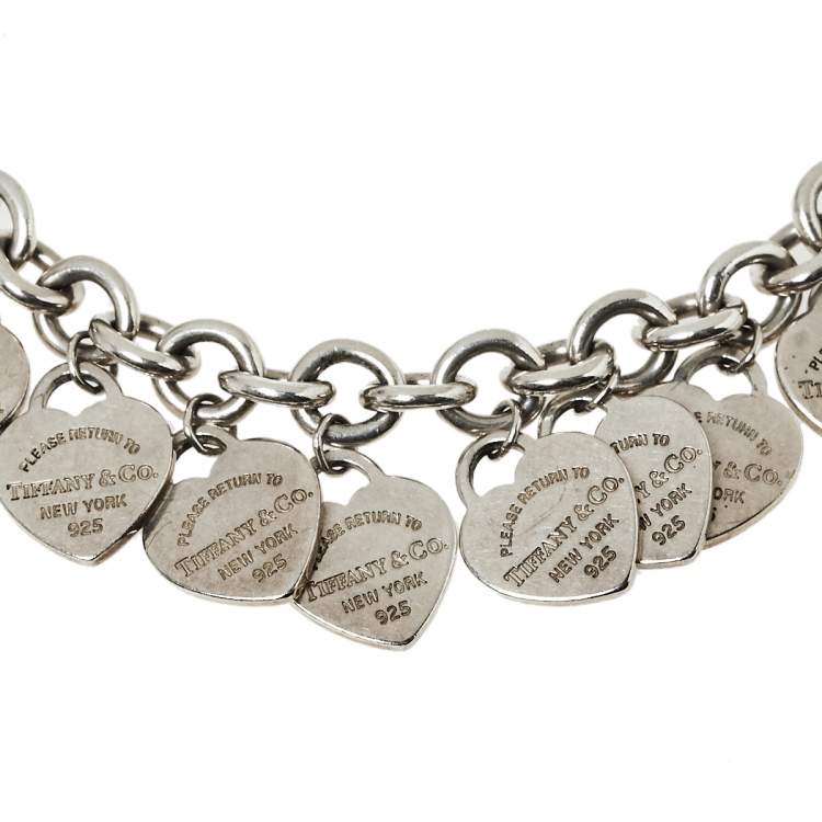 مملوكة مسبقًا Tiffany & Co. Sterling Silver Multi Mini Heart Tags Bracelet