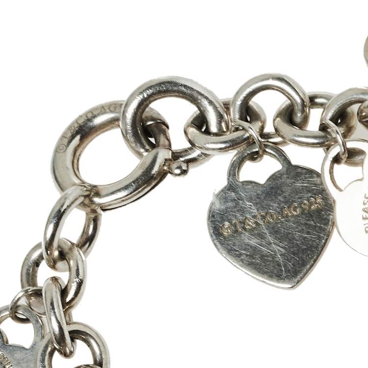 مملوكة مسبقًا Tiffany & Co. Sterling Silver Multi Mini Heart Tags Bracelet