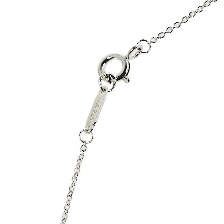Pre Owned Tiffany & Co. Return To Tiffany Sterling Silver Medium Heart with Key Pendant Necklace 