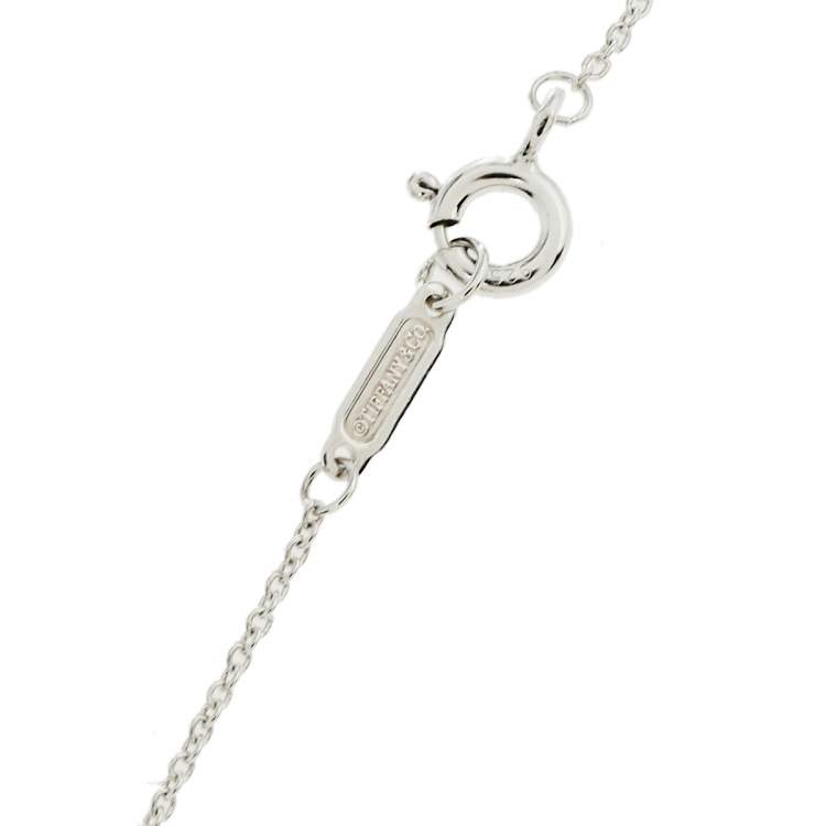 Pre Owned Tiffany & Co. Return To Tiffany Sterling Silver Medium Heart with Key Pendant Necklace 