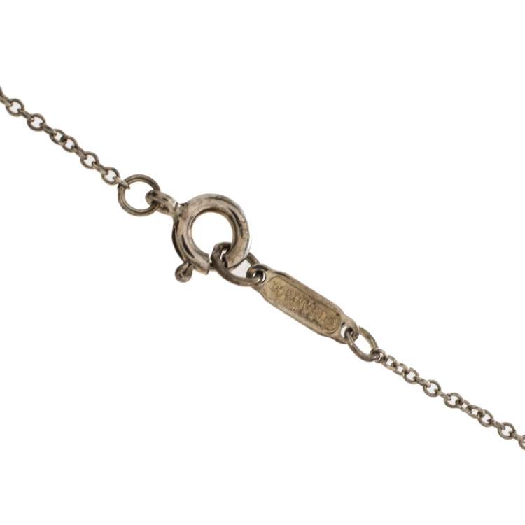 Pre Owned Tiffany & Co. Sterling Silver Bow Pendant Necklace