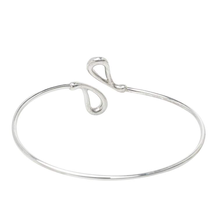 Pre Owned Tiffany & Co. Elsa Peretti Teardrop Sterling Silver Cuff Bracelet