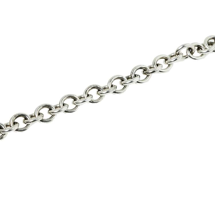 Pre Owned Tiffany & Co. Return to Tiffany Heart Tag Sterling Silver Charm Bracelet 