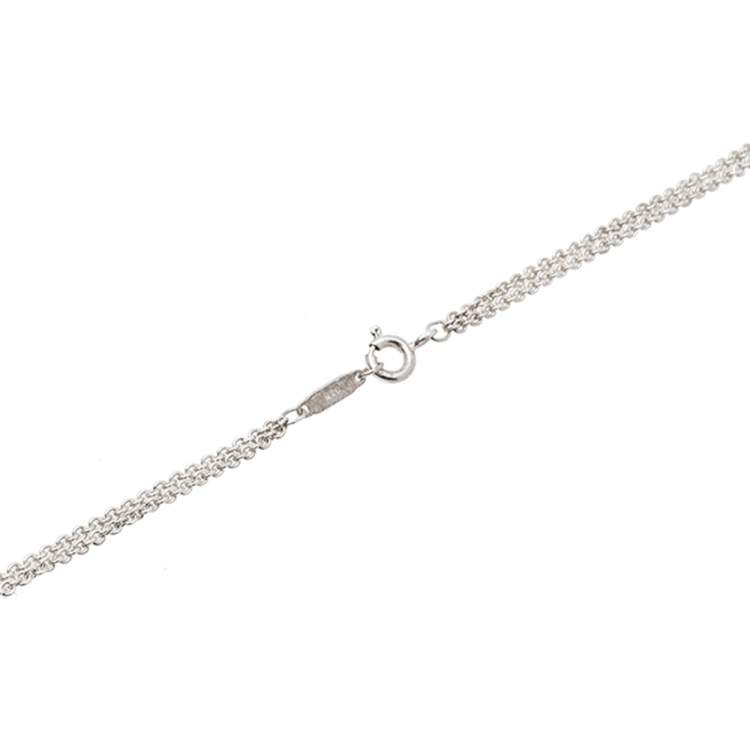 Pre Owned Tiffany & Co. Infinity Sterling Silver Double Strand Pendant Necklace
