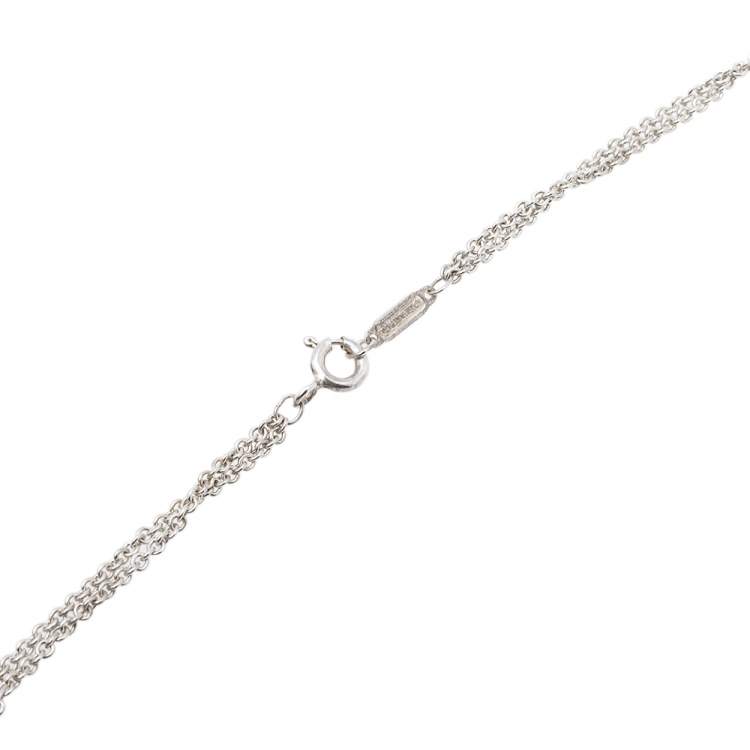 Pre Owned Tiffany & Co. Infinity Sterling Silver Double Strand Pendant Necklace