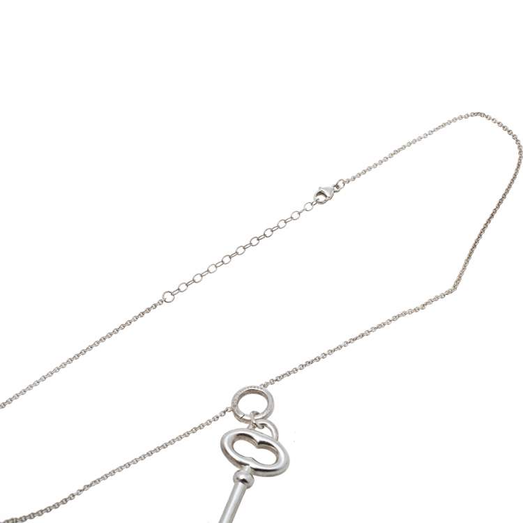 Pre Owned Tiffany & Co. Oval Key Sterling Silver Pendant Necklace