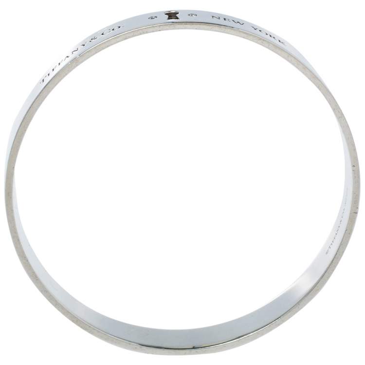 Pre Owned Tiffany & Co. Locks Diamond Sterling Silver Bangle Bracelet