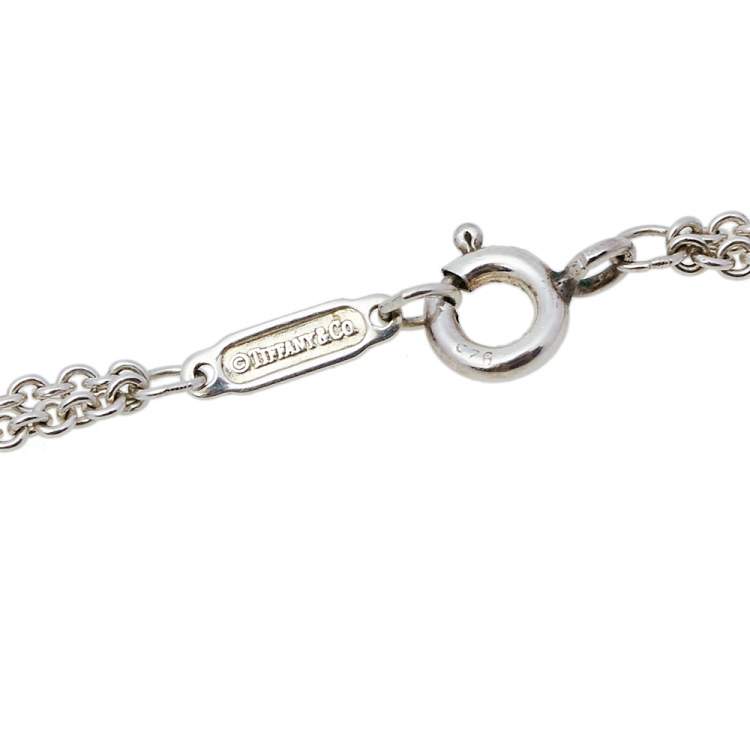 Pre Owned Tiffany & Co. Infinity Sterling Silver Double Strand Pendant Necklace
