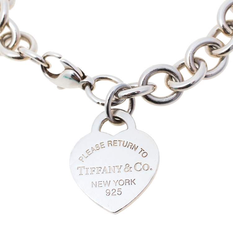 Pre Owned Tiffany & Co. Return to Tiffany Heart Tag Charm Bracelet 