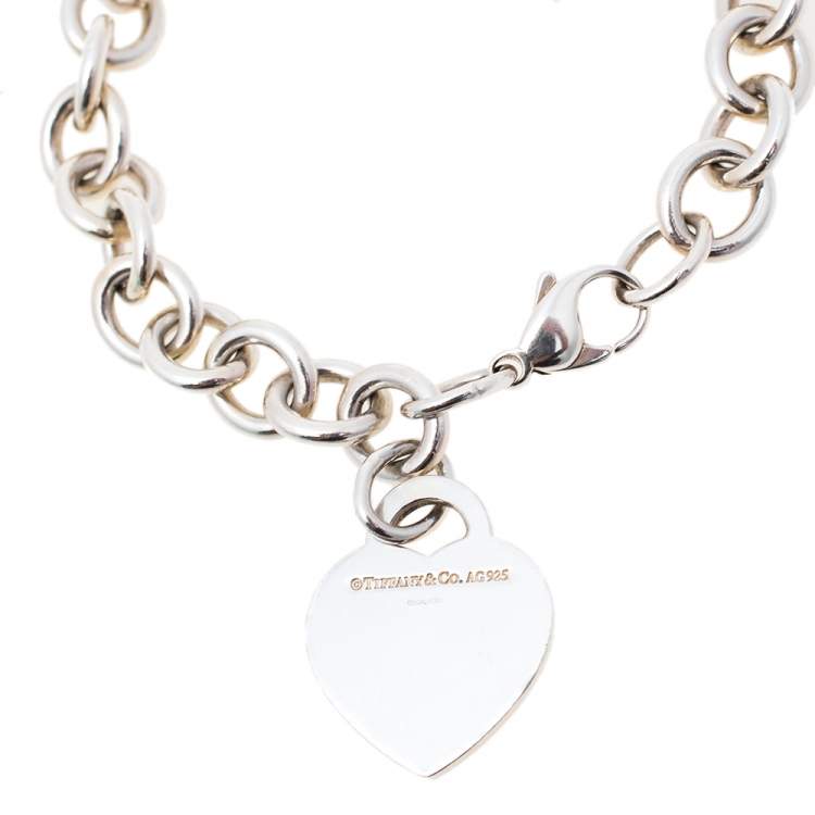 Pre Owned Tiffany & Co. Return to Tiffany Heart Tag Charm Bracelet 