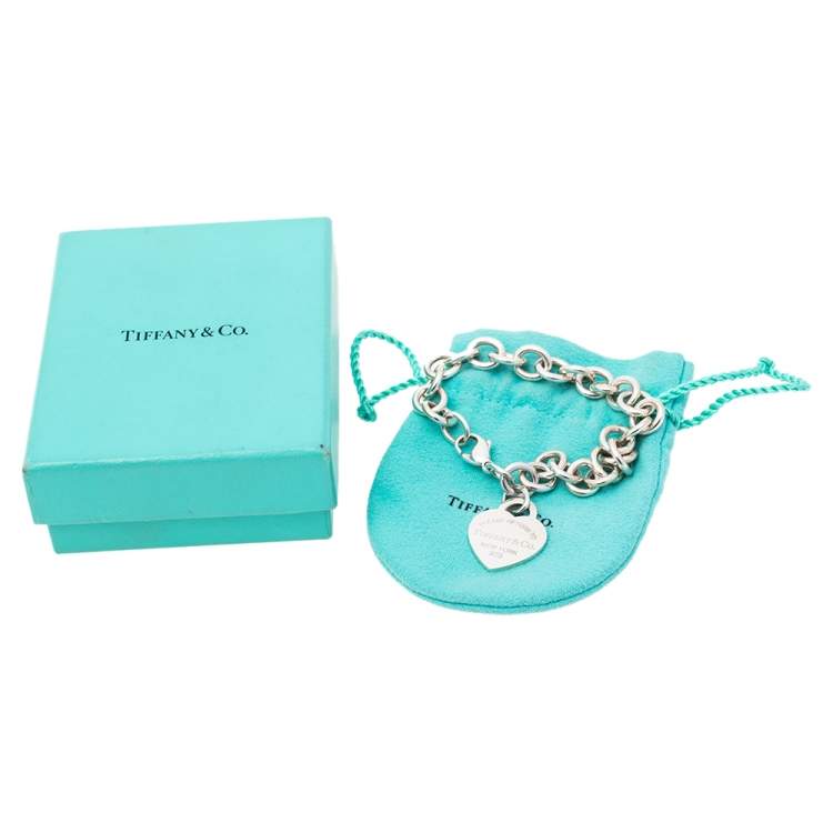 Pre Owned Tiffany & Co. Return to Tiffany Heart Tag Charm Bracelet 
