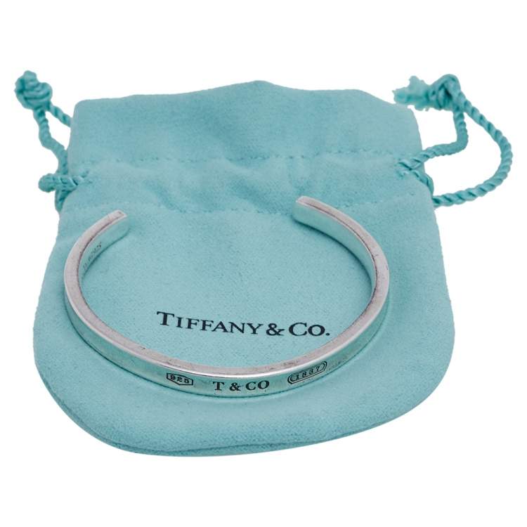 Pre Owned Tiffany & Co. 1837 Sterling Silver Narrow Open Cuff Bracelet