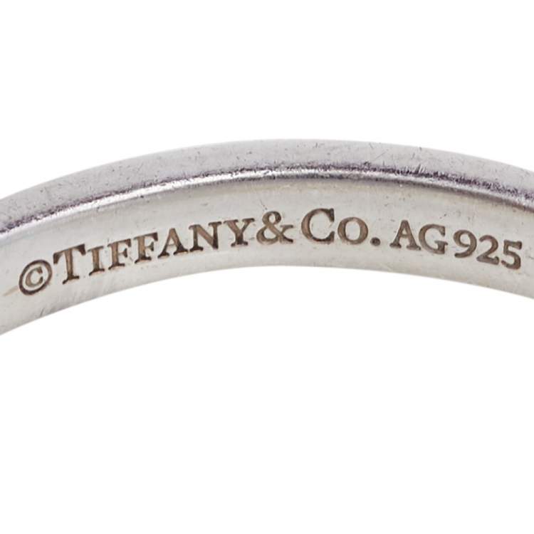 Pre Owned Tiffany & Co. 1837 Sterling Silver Narrow Open Cuff Bracelet