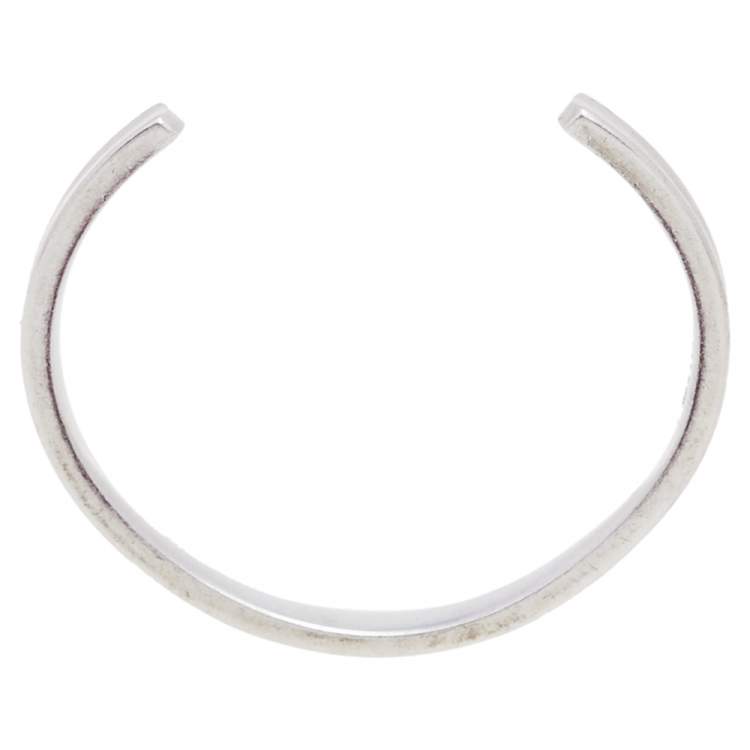 Pre Owned Tiffany & Co. 1837 Sterling Silver Narrow Open Cuff Bracelet